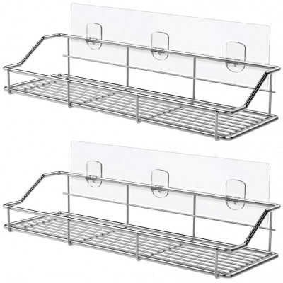 304 Stainless Steel Bathroom Shelf Organizer Rack Shower Caddy Wall Mounted